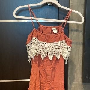 L * Space red orange open back dress